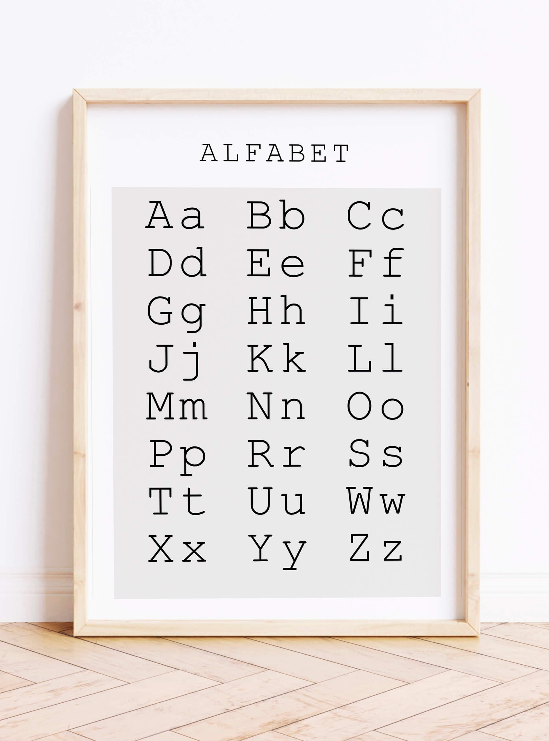 Minimalistyczny alfabet dla dzieci -