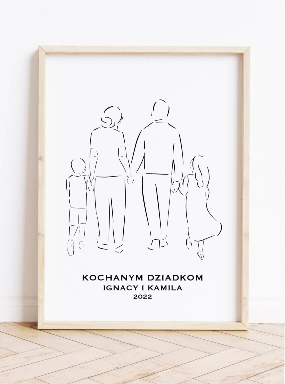 Elegancki prezent dla babci i dziadka na Dzień Dziadków/ na święta – personalizowany plakat