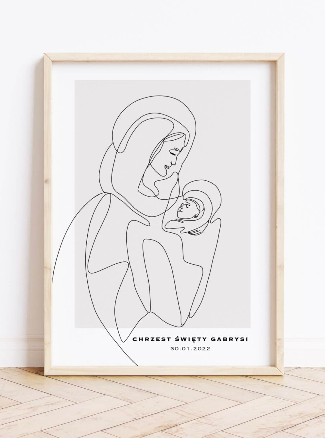 Prezent na chrzest – plakat z Matką Boską i Dzieciątkiem