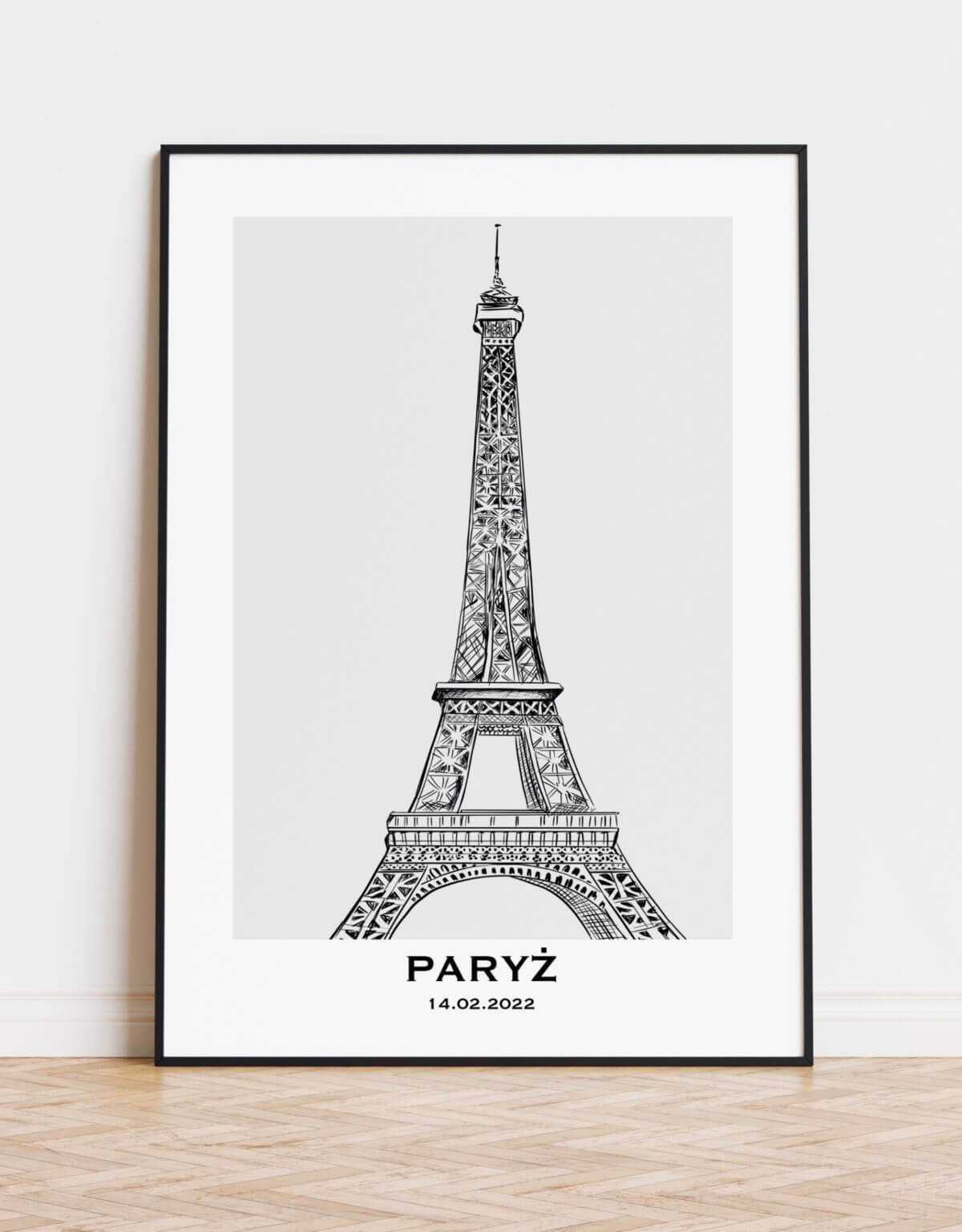 Plakat Paryża z Wieżą Eiffla