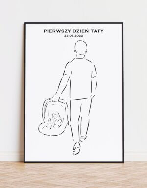 Prezent na Dzień Ojca od noworodka - personalizowany plakat od dziecka