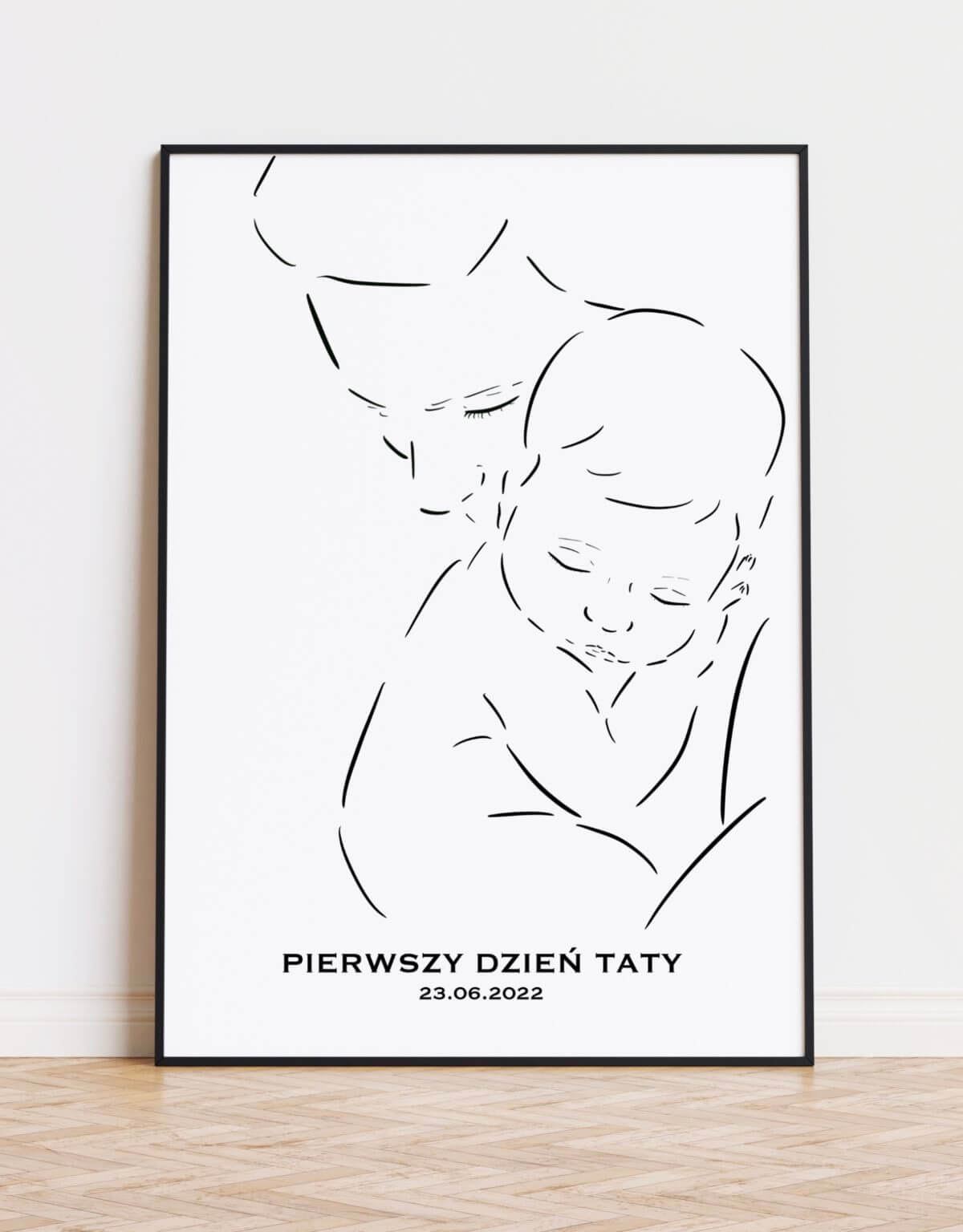 Prezent na Dzień Taty od noworodka – personalizowany plakat od dziecka