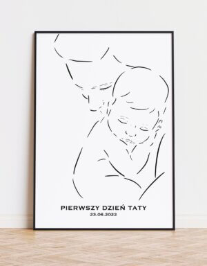 Prezent na Dzień Taty od noworodka - personalizowany plakat od dziecka