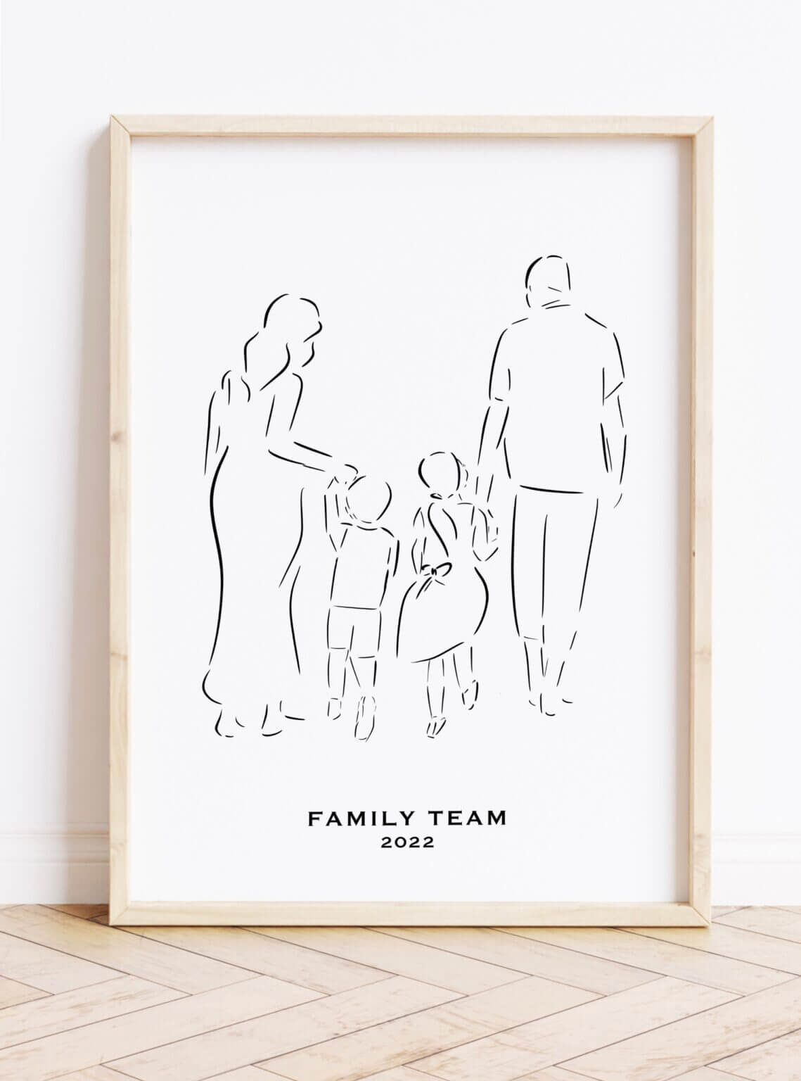 Personalizowany plakat rodzina (mama, tata, dwójka dzieci – dowolne kombinacje płci)