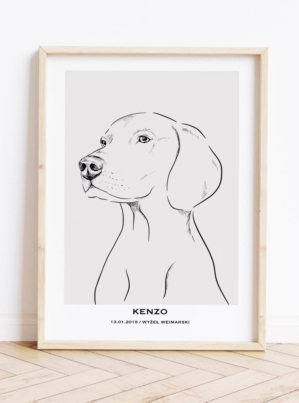 Prezent dla miłośnika psów- personalizowany plakat z psem (WYŻEŁ WEIMARSKI)