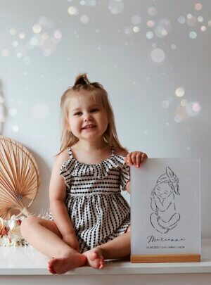 Personalizowana metryczka na szkle akrylowym - prezent na urodziny dla niemowlaka