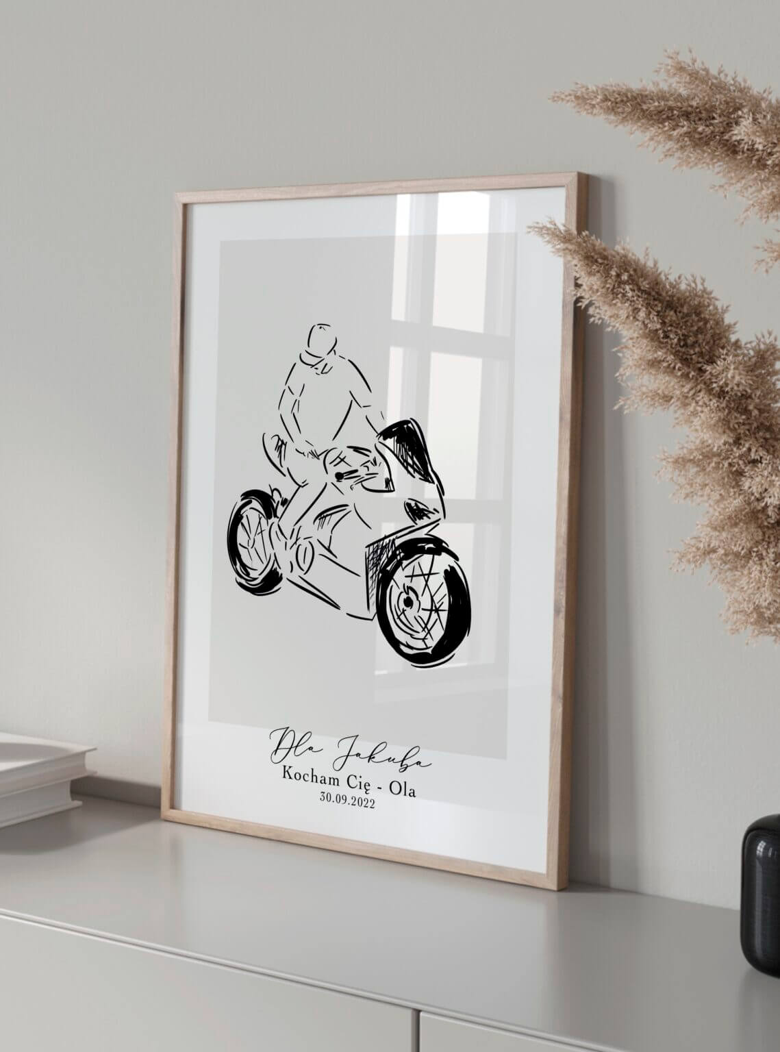 Prezent na Dzień Chłopaka fana motocykli- personalizowany obraz dla chłopaka motocyklisty