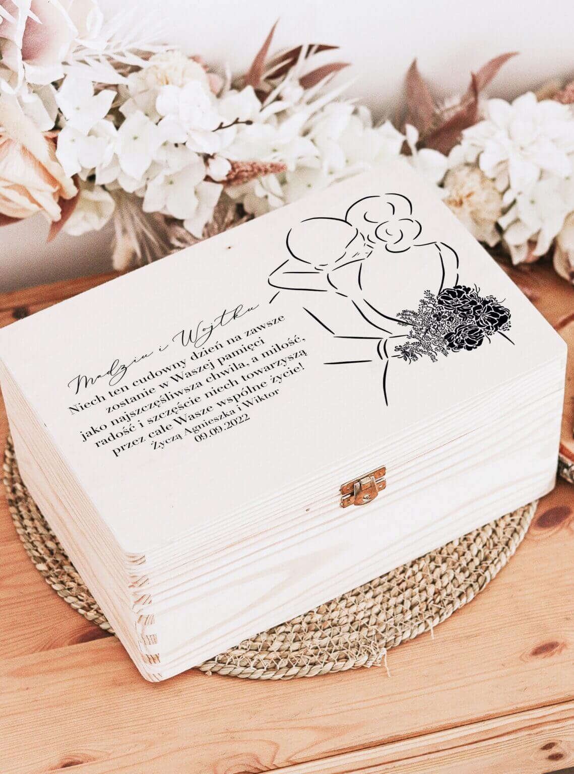 Prezent dla Młodej Pary – pudełko/kosz upominkowy dla nowożeńców