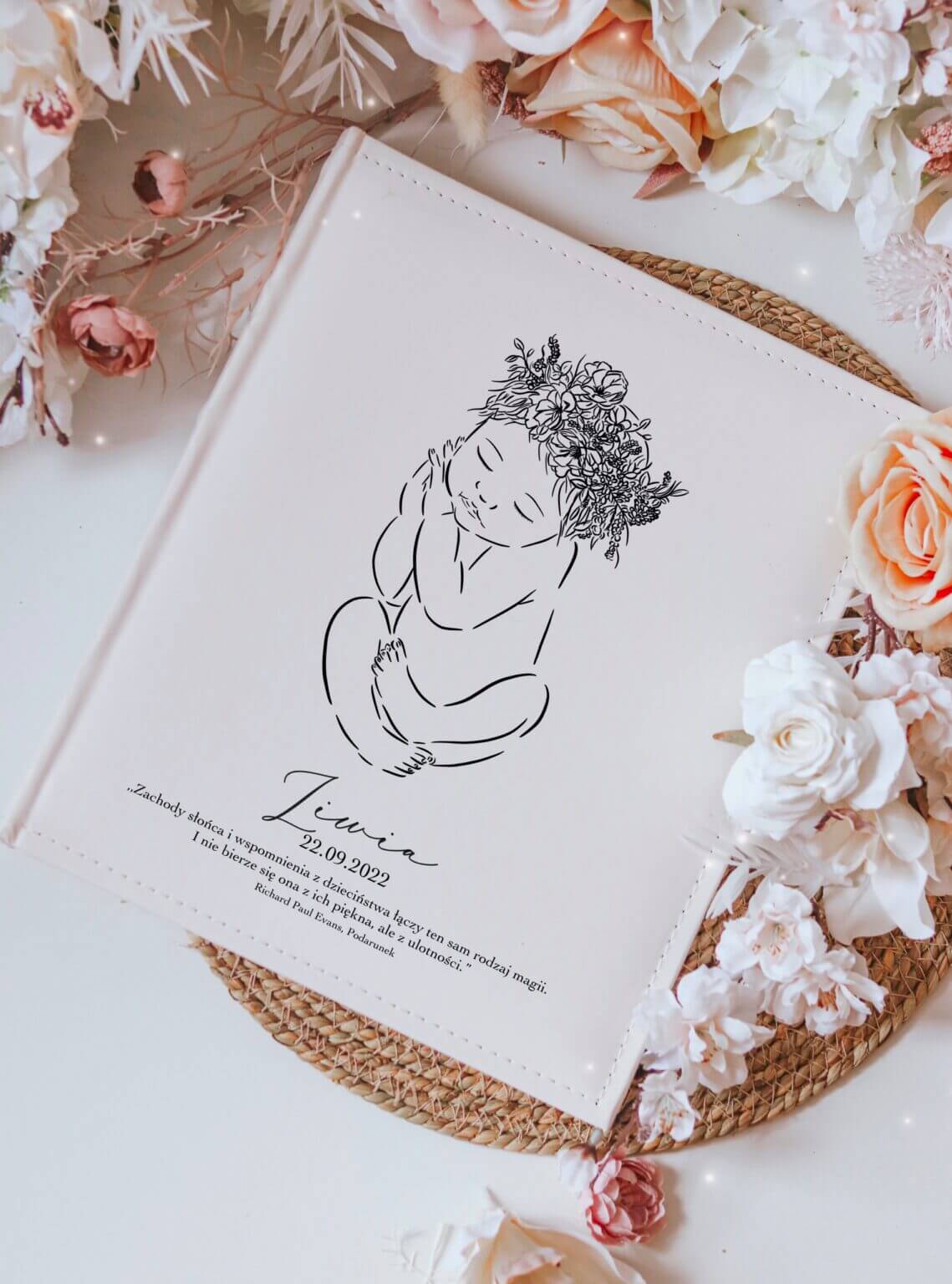 Prezent na święta dla noworodka – personalizowany album dla noworodka dziewczynki