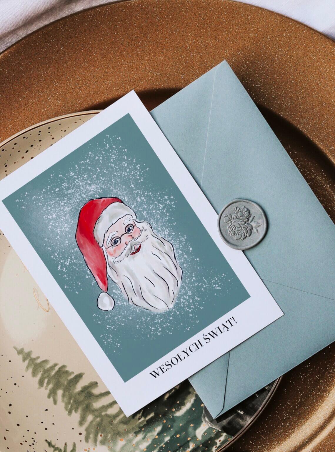 Kartki dla firm na Boże Narodzenie- zestaw 50 sztuk kartek z lakiem i kopertami