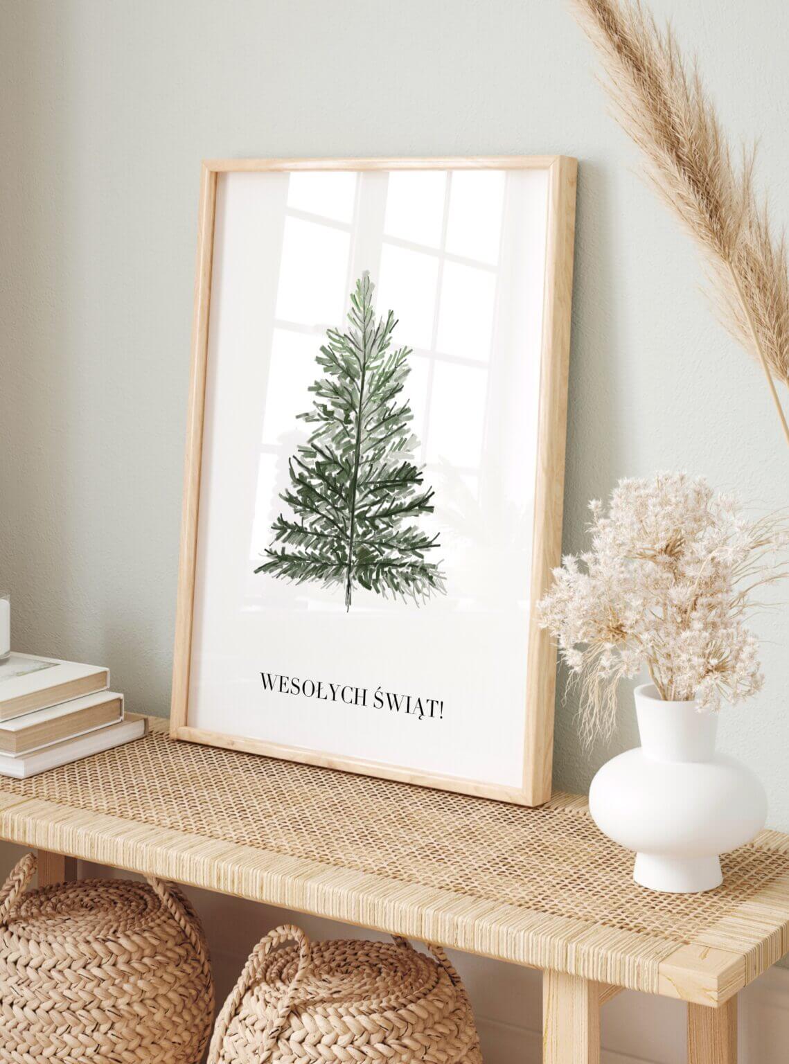 Plakat świąteczny – minimalistyczna choinka