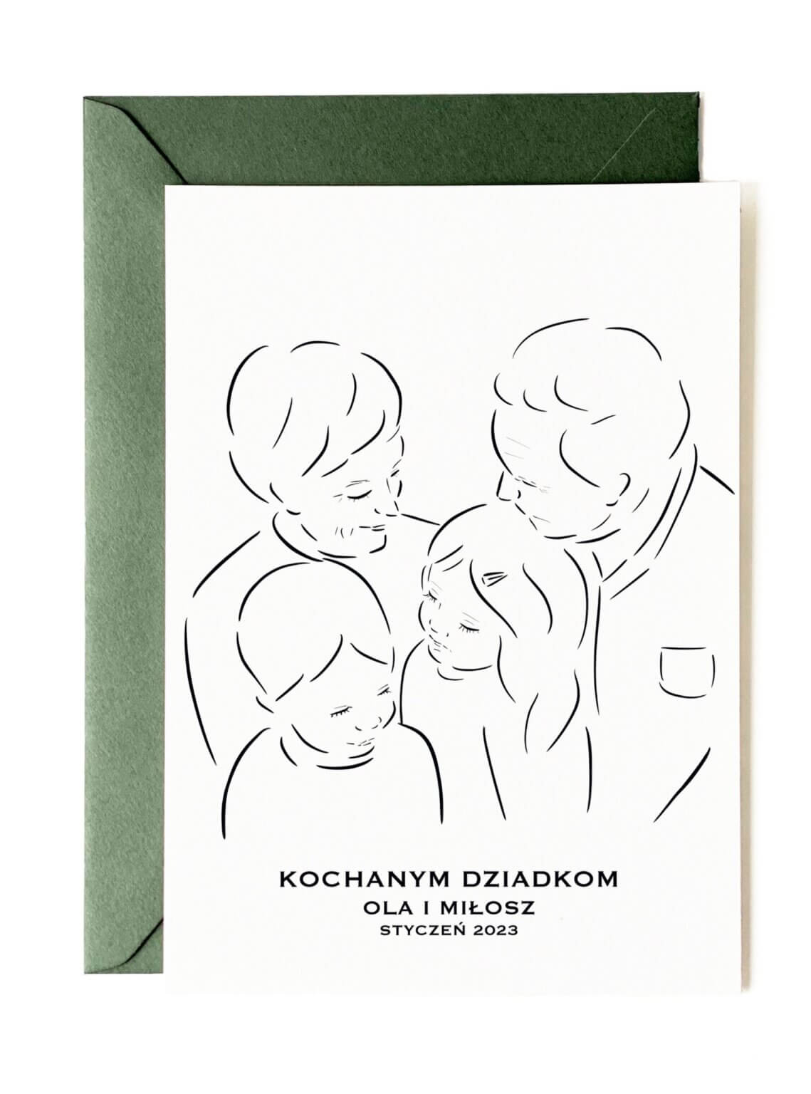 Personalizowana kartka okolicznościowa dla babci i dziadka od 2 wnuków