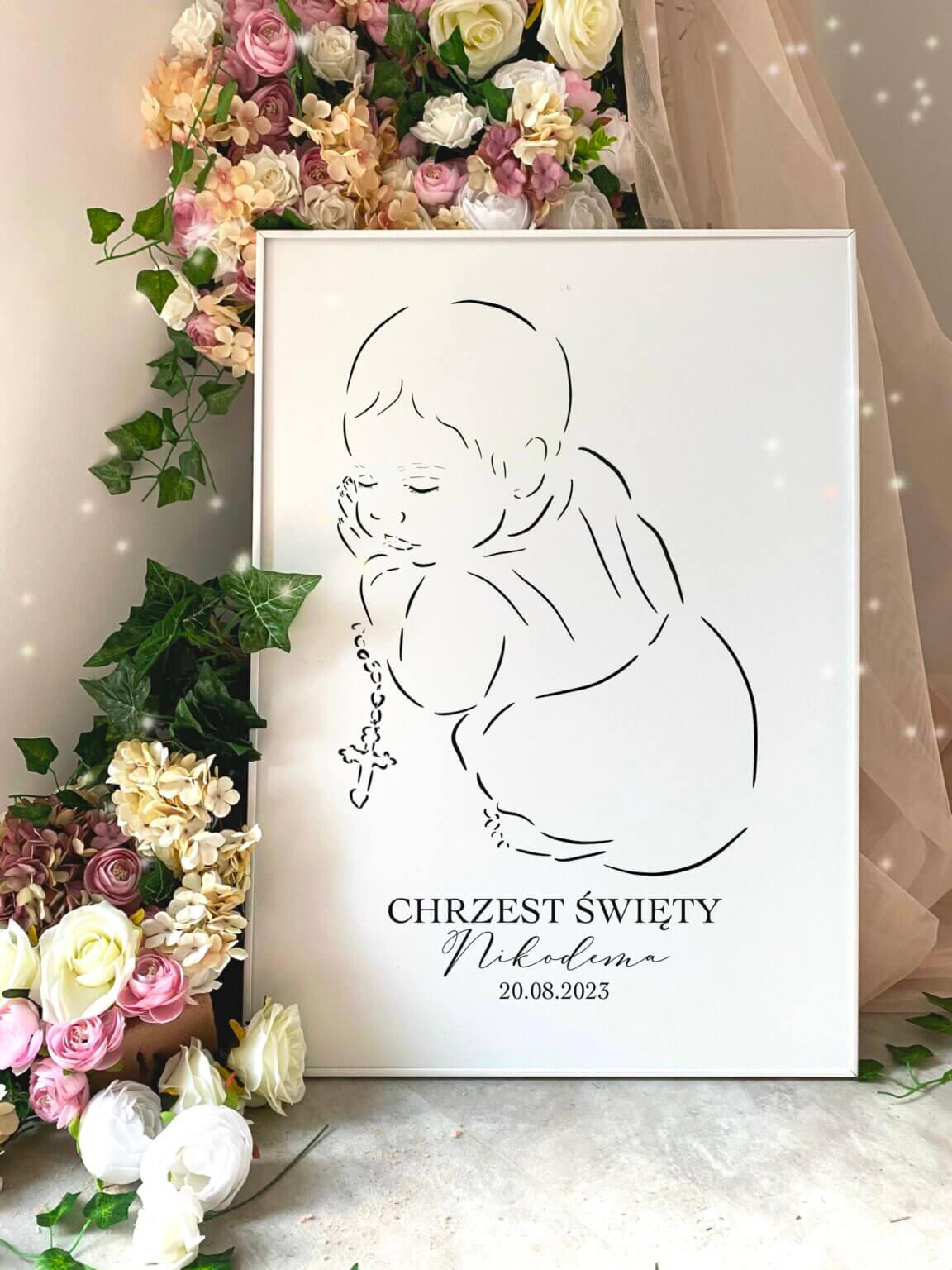 Plakat na powitanie gości – Chrzest Święty dla chłopca