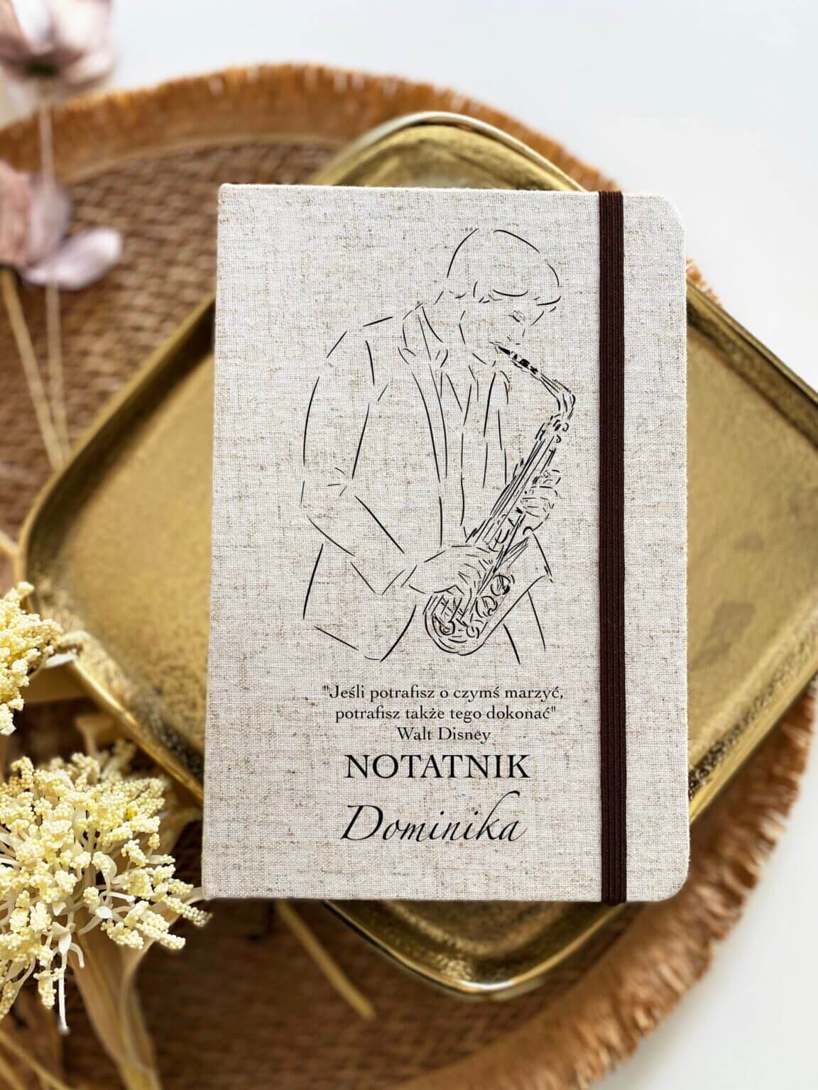 Prezent dla saksofonisty – personalizowany notes dla saksofonisty