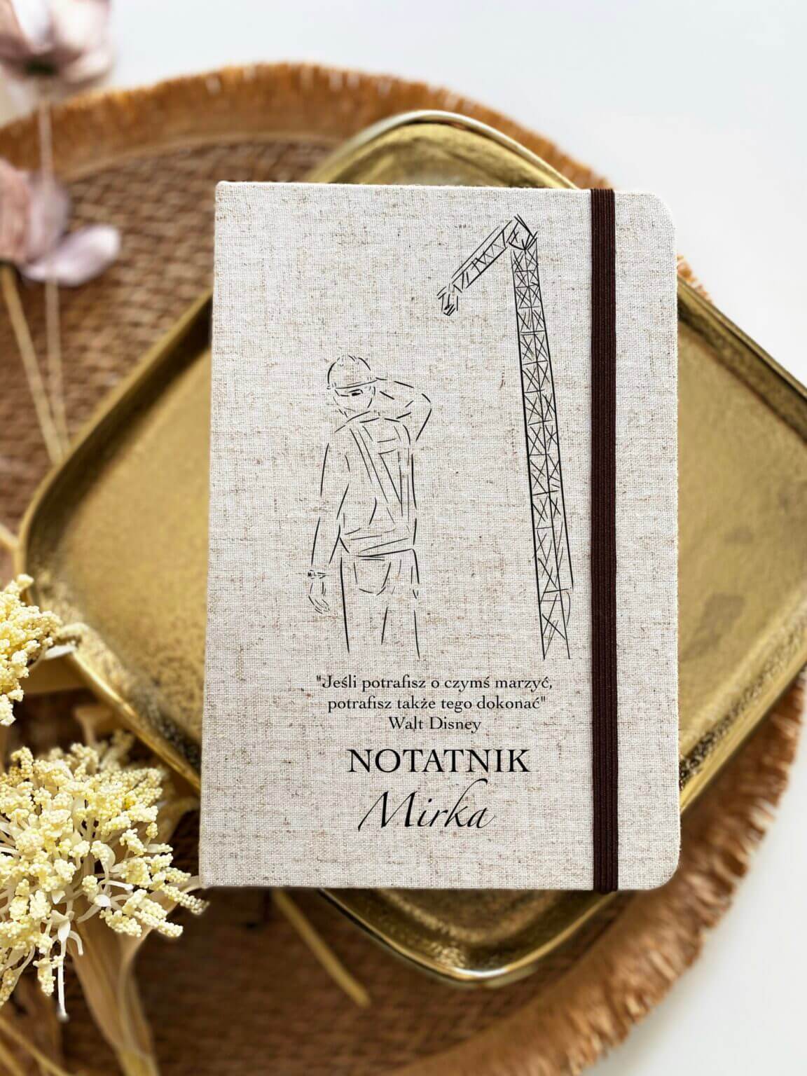 Prezent dla kierownika budowy – personalizowany notes dla budowlańca