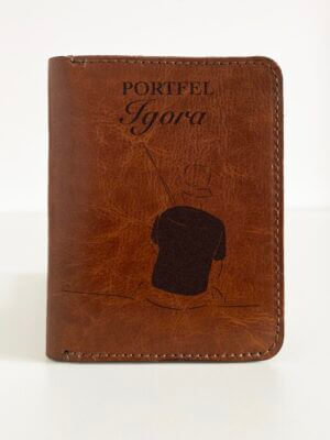 Skórzany portfel męski z grawerem – prezent dla wędkarza