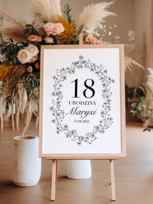 Personalizowana tablica powitalna na 18 urodziny