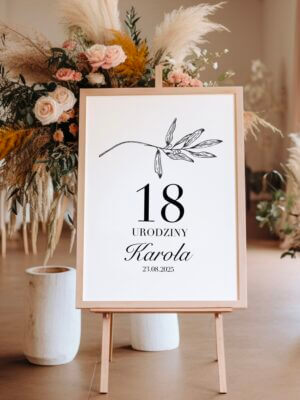 Rustykalny plakat powitalny na 18 urodziny