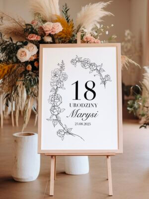 Personalizowany plakat powitalny na 18 urodziny