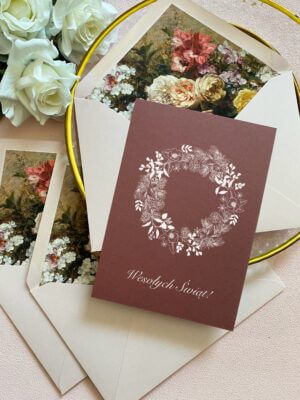 Kartki na święta firmowe z logo - zestaw 50 sztuk kartek i kopertami