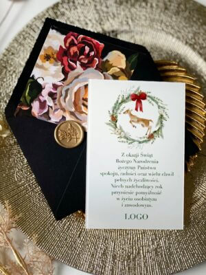 Kartki firmowe na święta na szkle akrylowym - zestaw 10 sztuk kartek z kopertami