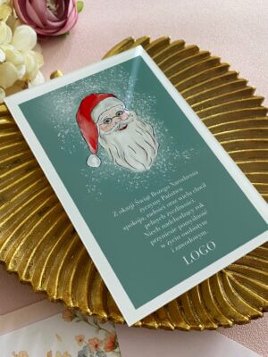 Kartki na święta firmowe na szkle akrylowym- zestaw 10 sztuk kartek z kopertami