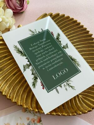 Akrylowe kartki na święta firmowe - zestaw 10 sztuk kartek z kopertami