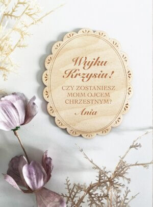 Grawerowana prośba o bycie Chrzestnym z wierszykiem